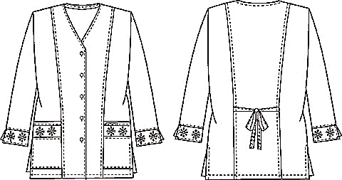 Cherokee Fashion Whites 3/4 Sleeve Embroidered Jacket