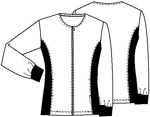 Cherokee Flexibles (Contrast Black) Zip Front Knit Panel Warm-Up Jacket