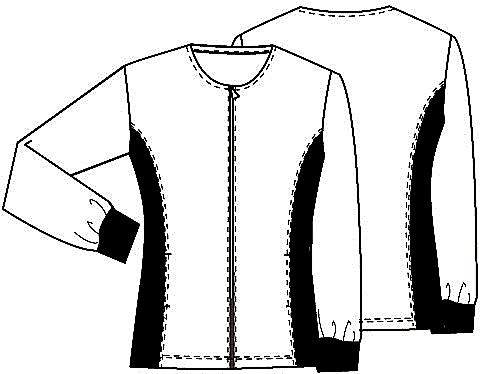 Tooniforms Tooniforms Zip Front Knit Panel Warm-Up Jacket