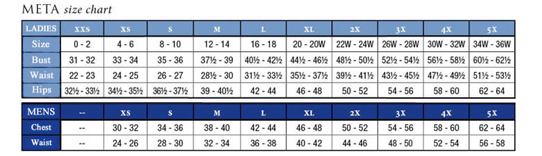 White Swan Lab Coat Size Chart