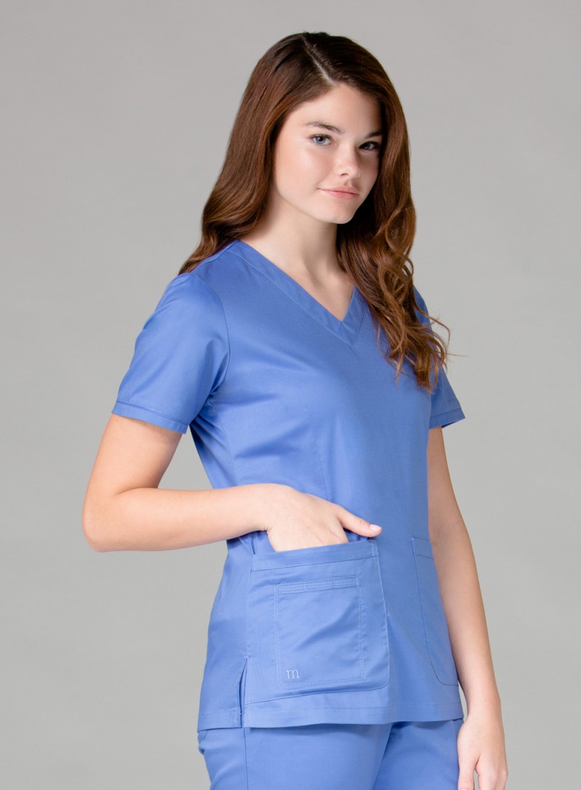 Blossom by Maevn Curved V-Neck Scrub Top