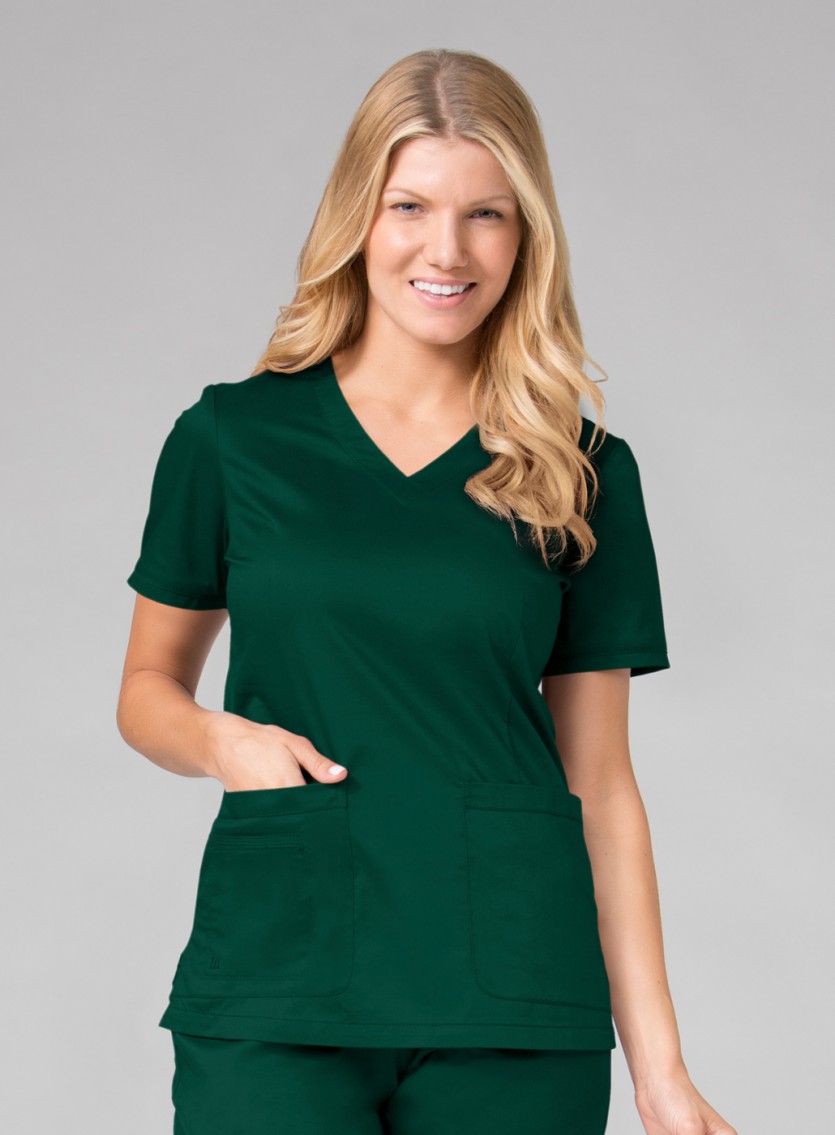 Blossom by Maevn Curved V-Neck Scrub Top