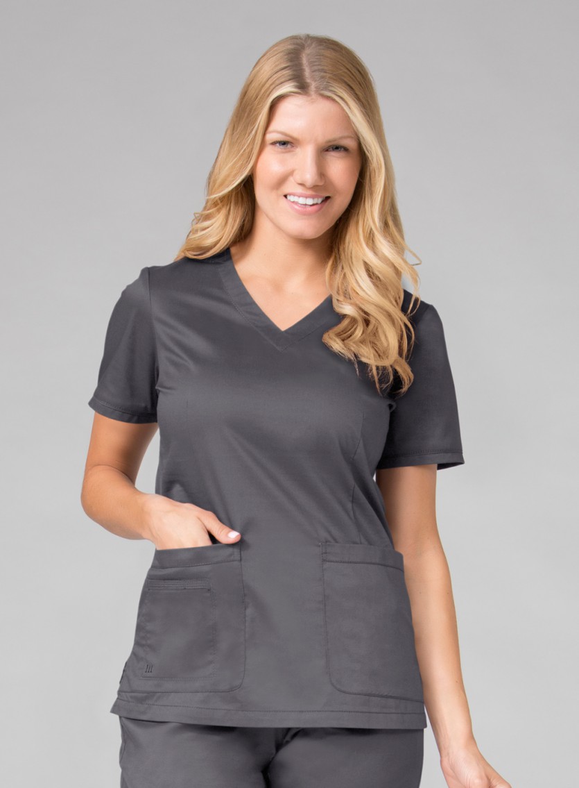 Blossom by Maevn Curved V-Neck Scrub Top