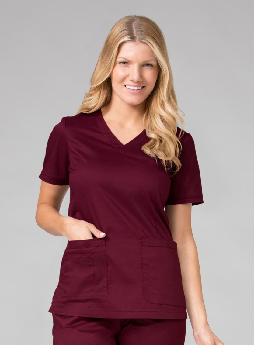 Blossom by Maevn Curved V-Neck Scrub Top