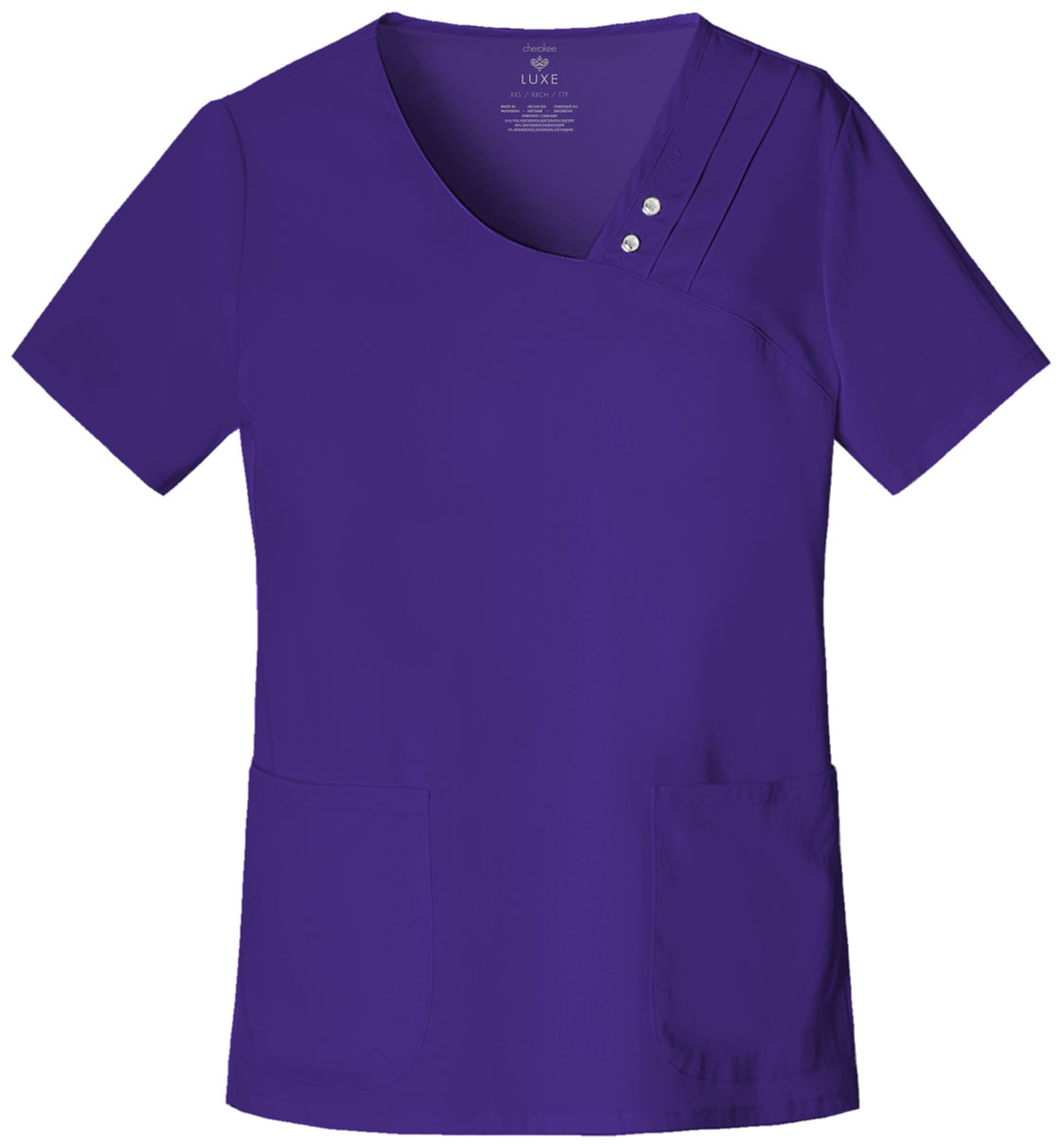 Cherokee Luxe Crossover V-Neck Pin-Tuck Top