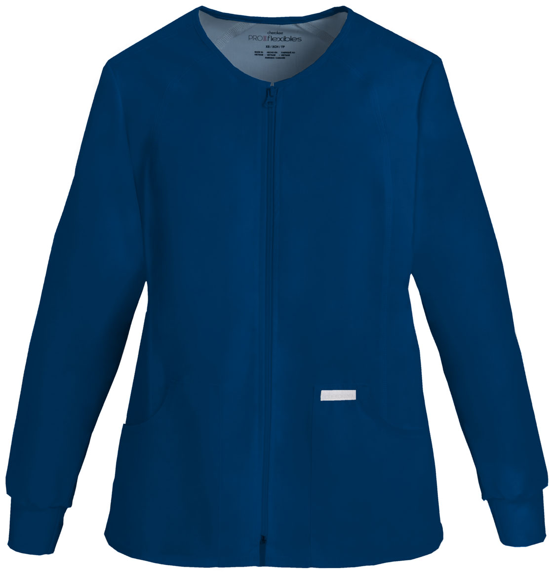 Cherokee Flexibles (Tonal) Zip Front Knit Panel Warm-Up Jacket