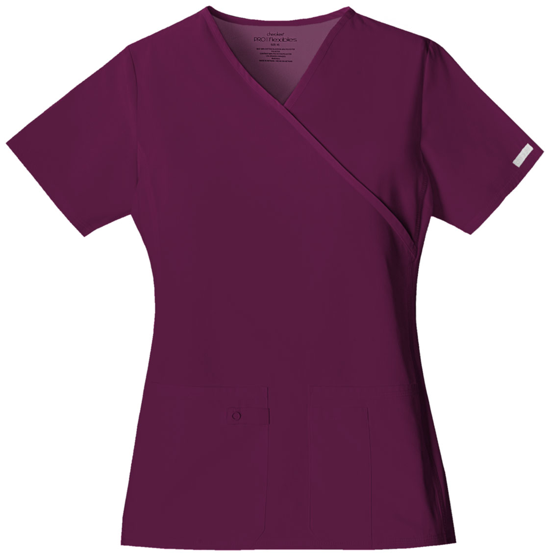 Cherokee Flexibles (Tonal) Mock Wrap Knit Panel Top