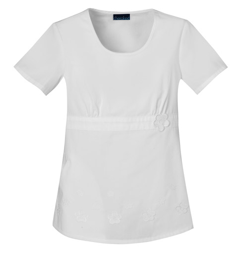 Cherokee Daisy Lane Round Neck Embroidered Top
