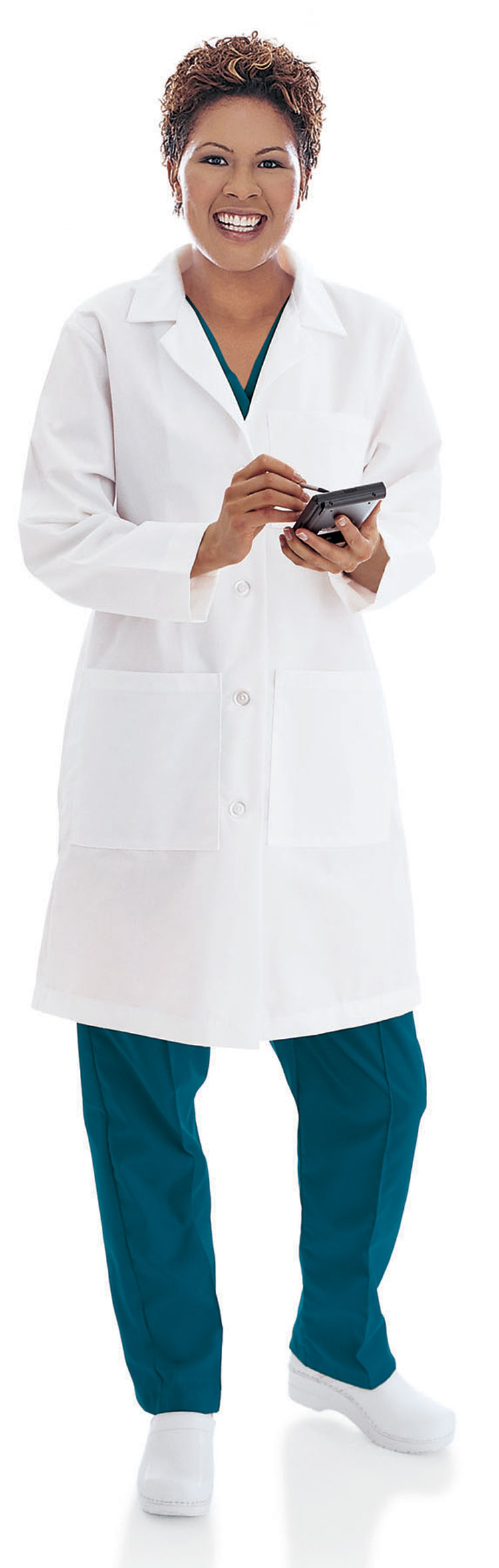 Women's 39 3 Pocket Poplin Full Length Lab Coat by Landau