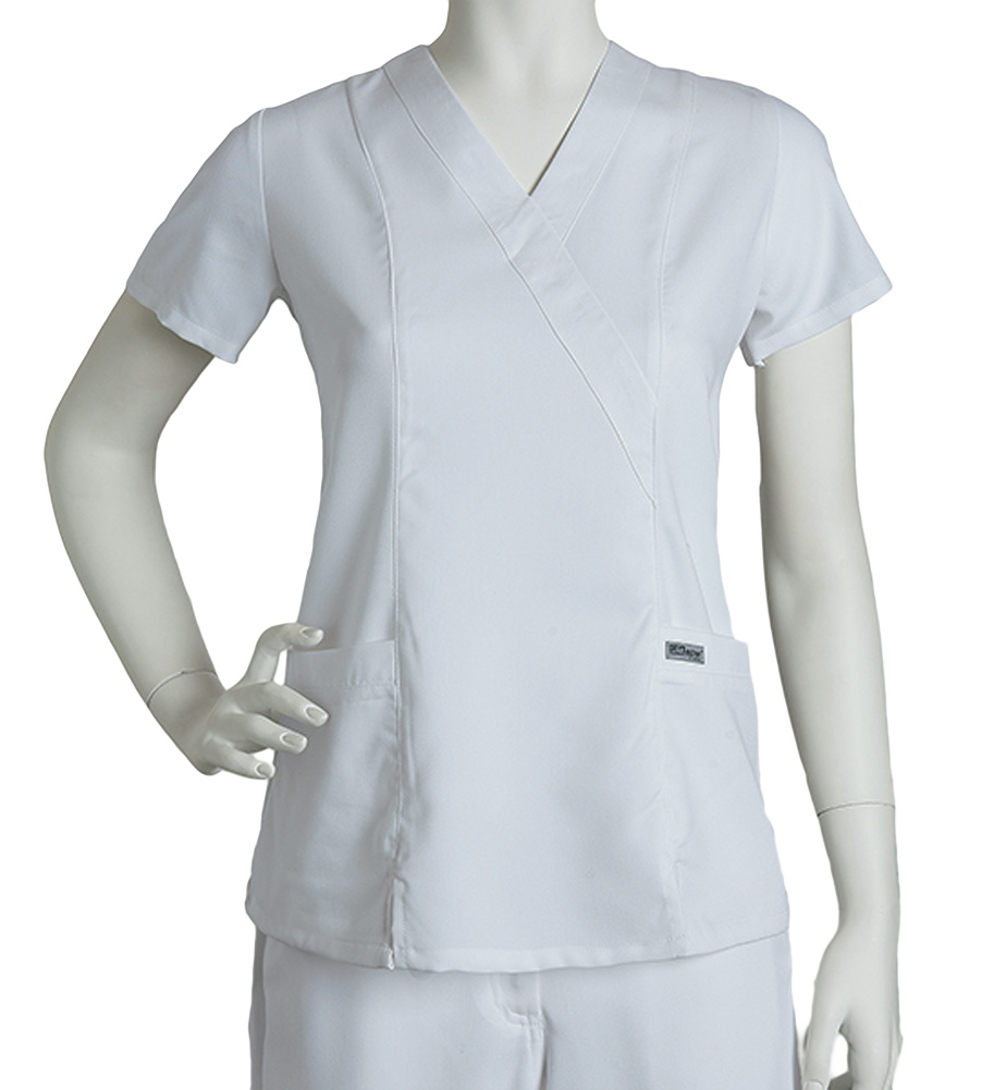 Grey's Anatomy Women's Junior Fit Mock Wrap Scrub with Princess Seams