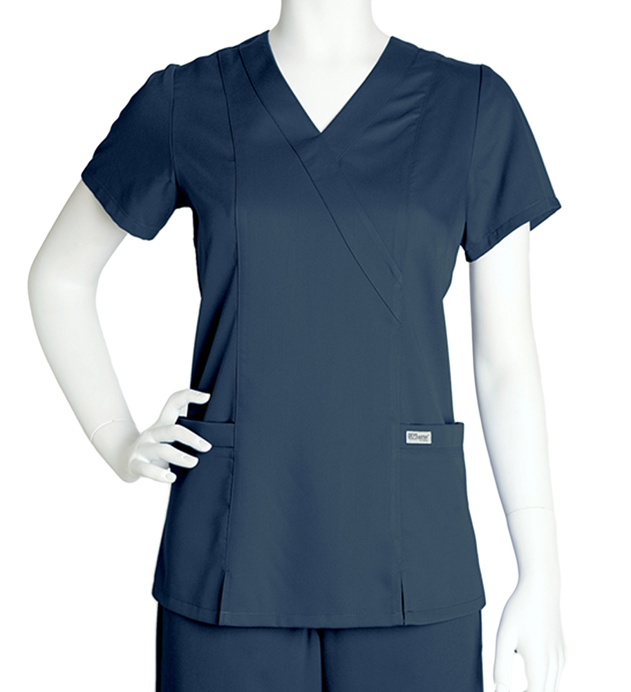 Grey's Anatomy Women's Junior Fit Mock Wrap Scrub with Princess Seams