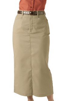 Women's Long Length Chino Skirt