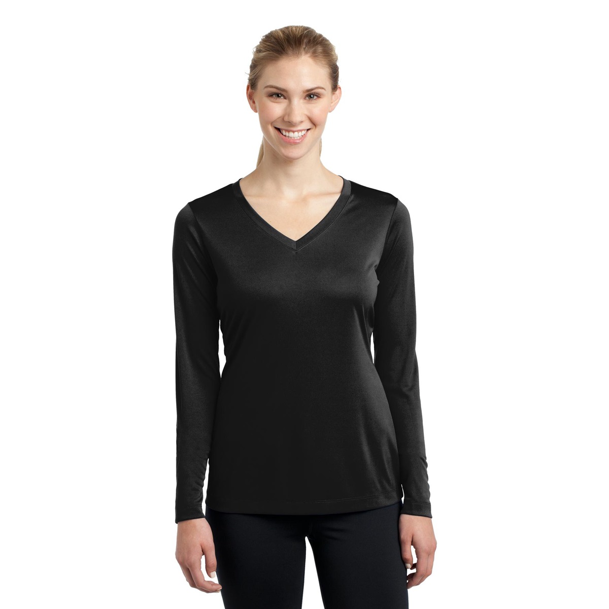 Sport-Tek® Ladies Long Sleeve V-Neck PosiCharge™ Competitor™ Tee