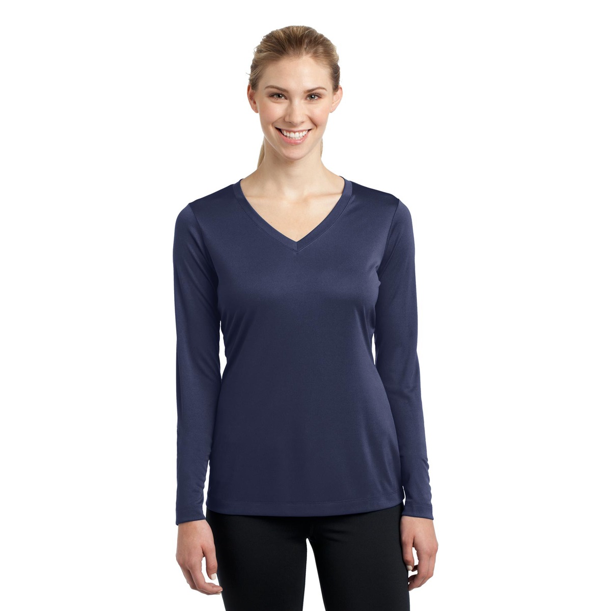 Sport-Tek® Ladies Long Sleeve V-Neck PosiCharge™ Competitor™ Tee