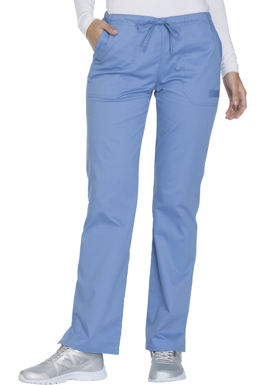 Cherokee Workwear Core Stretch Mid Rise Straight Leg Drawstring