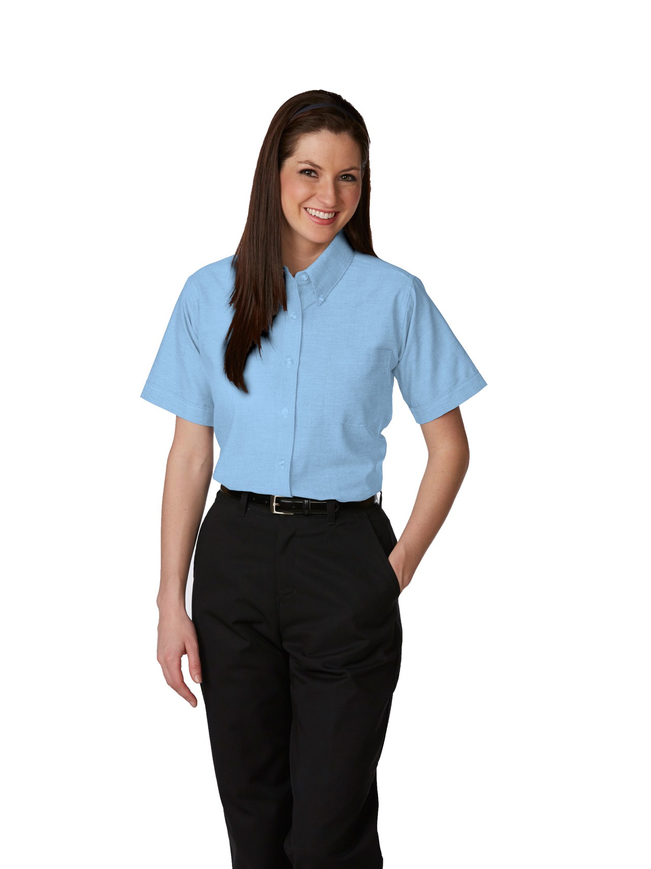 Women's Short Sleeve Oxford Blouse