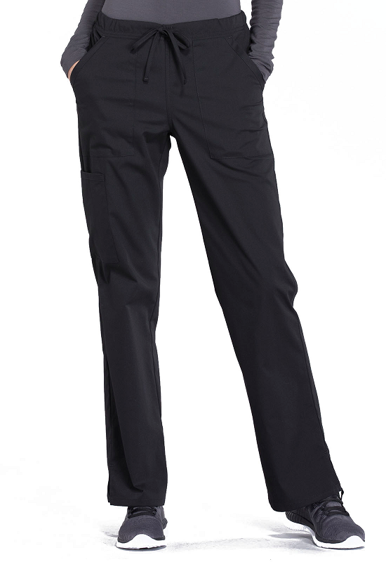 Cherokee Workwear Core Stretch Mid Rise Straight Leg Drawstring