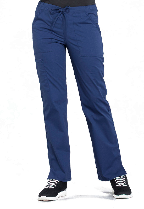 Cherokee Workwear Core Stretch Mid Rise Straight Leg Drawstring