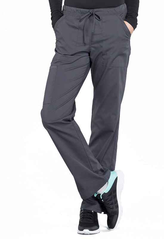 Cherokee Workwear Core Stretch Mid Rise Straight Leg Drawstring