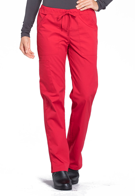 Cherokee Workwear Core Stretch Mid Rise Straight Leg Drawstring